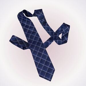 Jones New York navy blue plaid tie | Sz OS